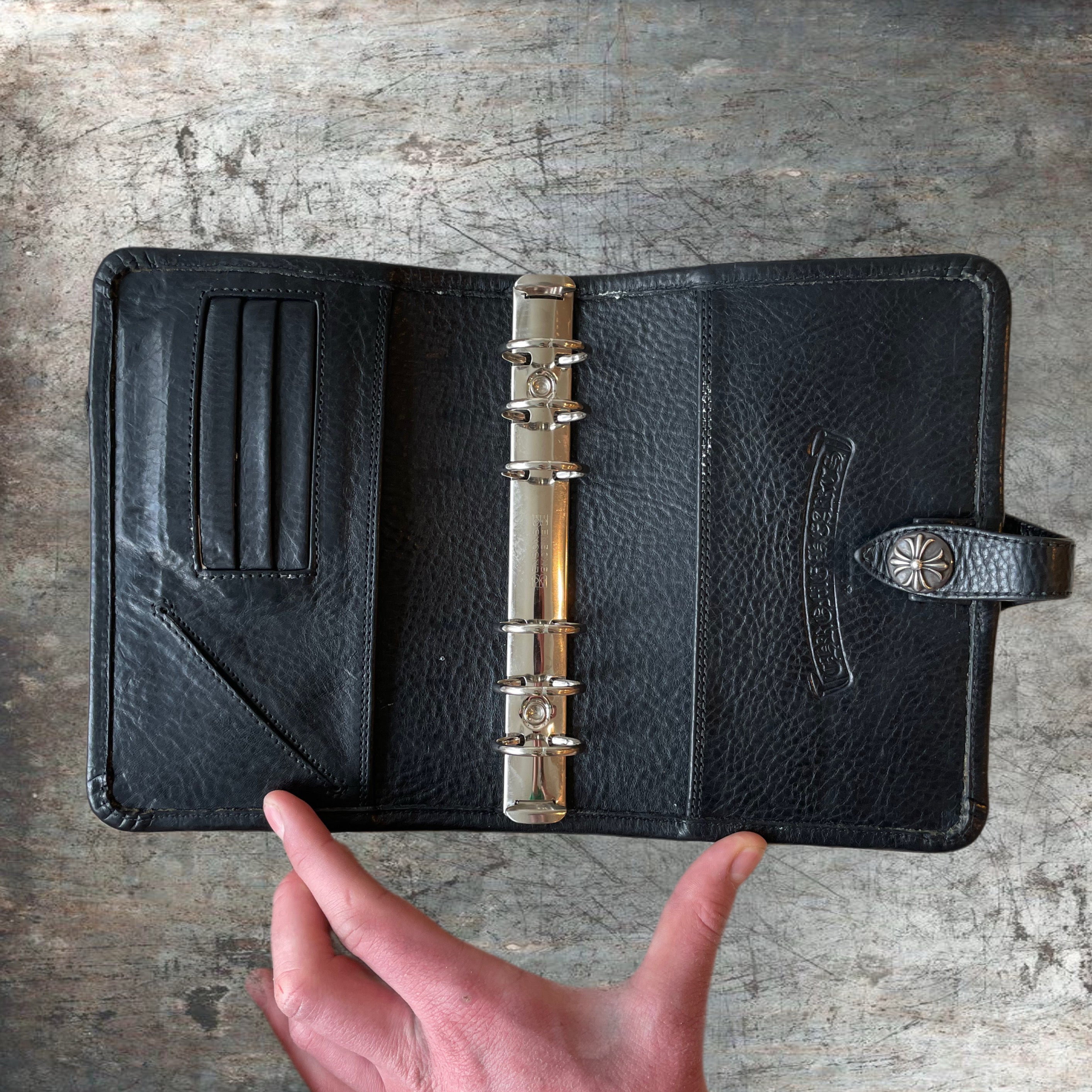 Chrome Hearts Leather Cross A6 Notebook