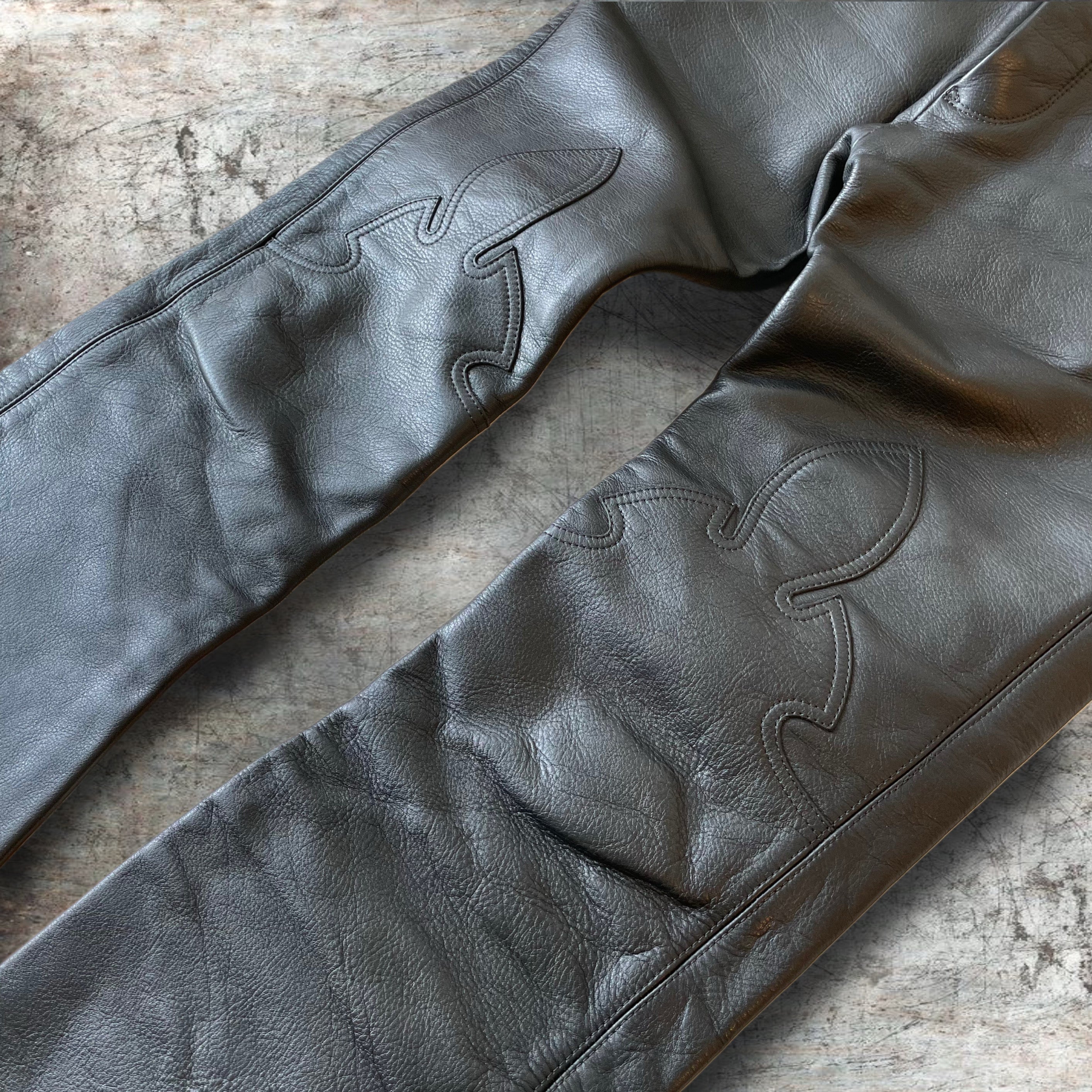 Chrome Hearts Fleur Knee Leather Pants  Size 28