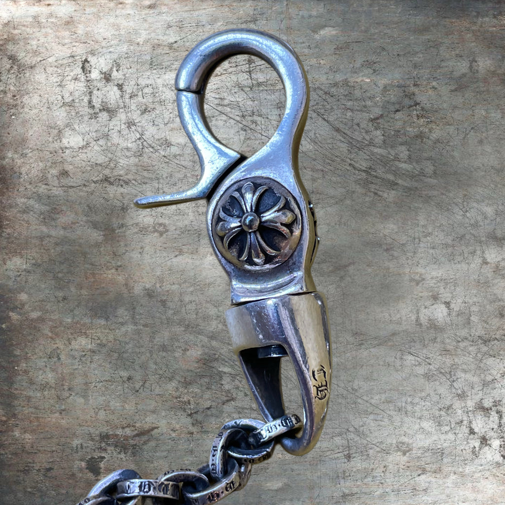 Chrome Hearts Silver T-Bar 1 Clip Wallet Chain  18in