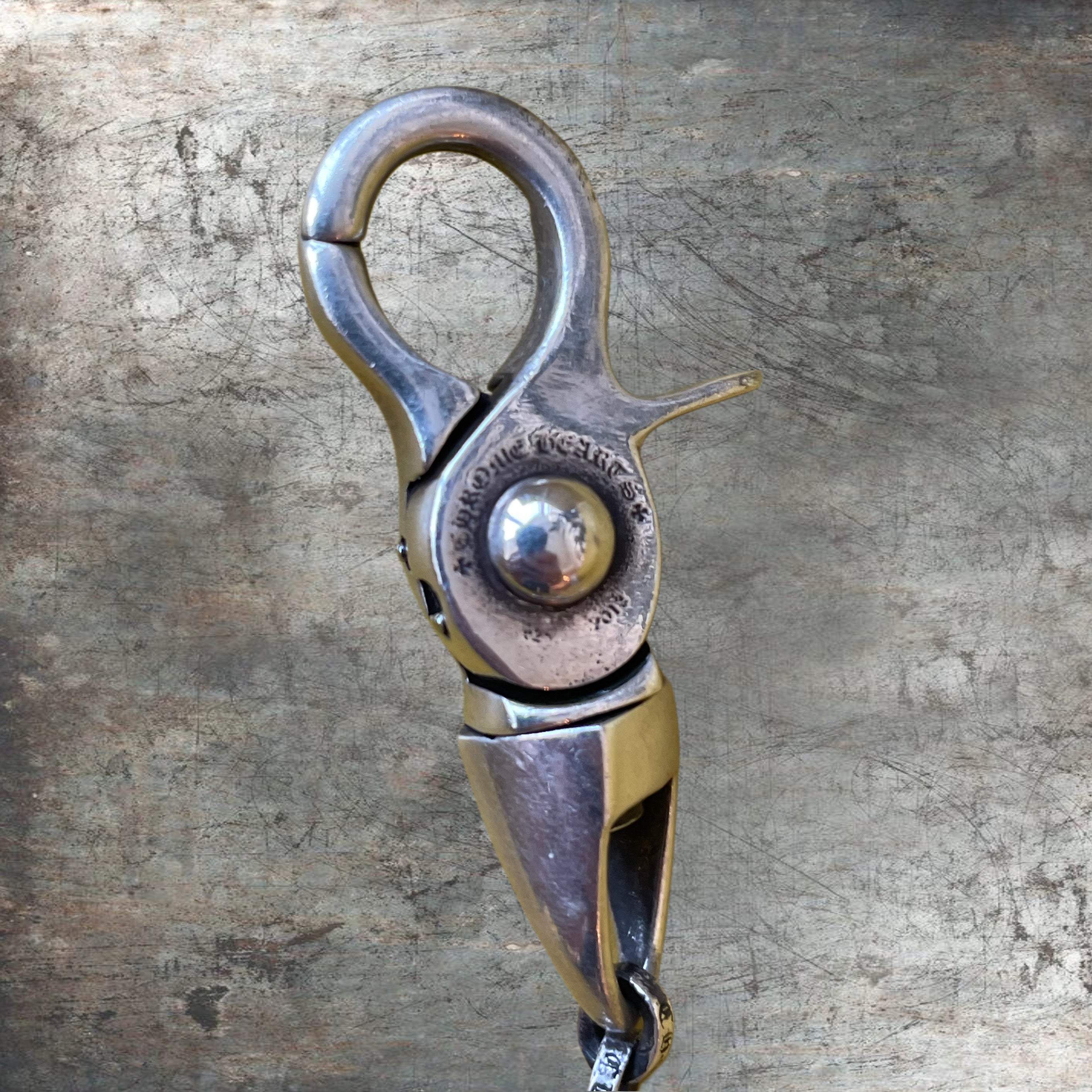 Chrome Hearts Silver T-Bar 1 Clip Wallet Chain  18in