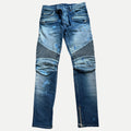 Balmain Distressed Moto Biker Jeans