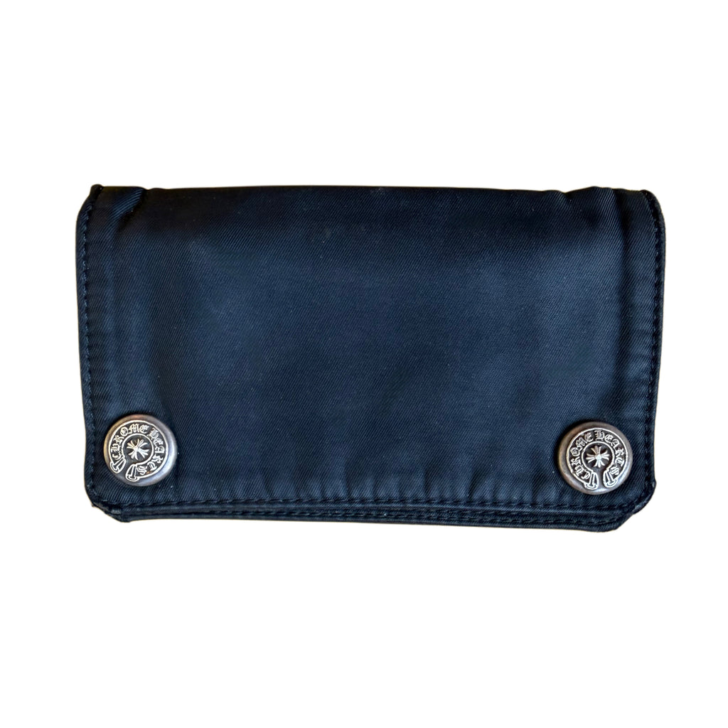 Chrome Hearts 1 Zip Nylon Snap Wallet Cross Button