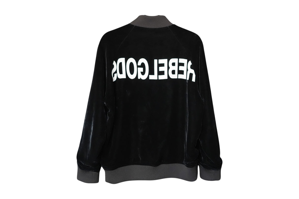 UNDERCOVER AW2002 REBELGODS Velour Bomber Jacket