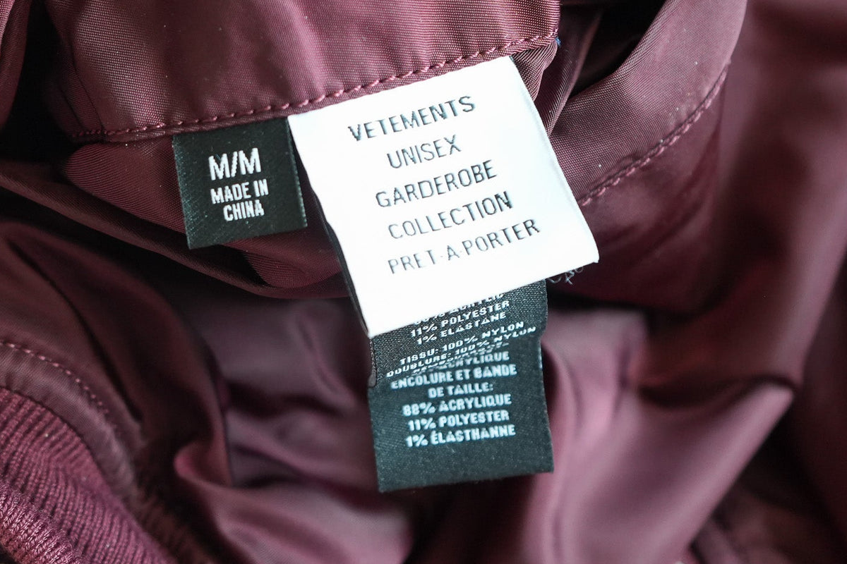 Vetements AW18 Reversible Racing Bomber Jacket