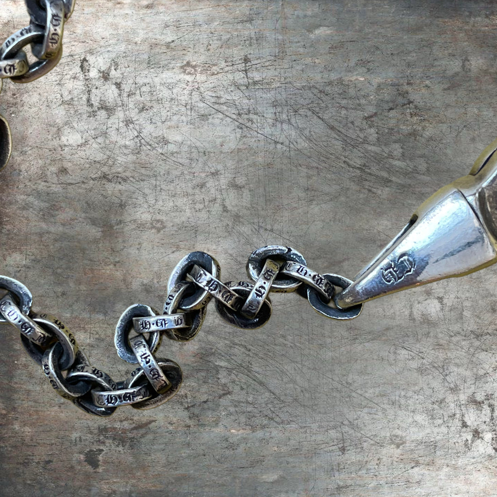 Chrome Hearts Silver T-Bar 1 Clip Wallet Chain  18in