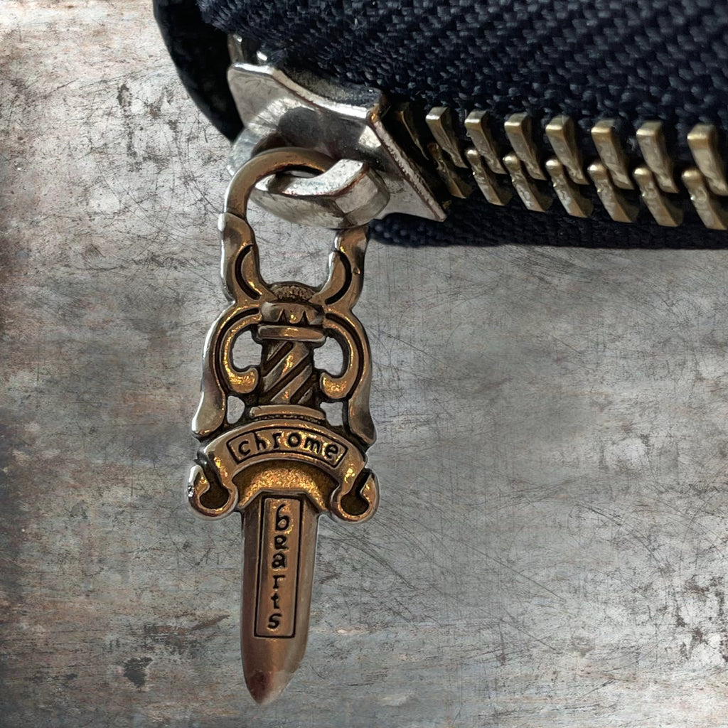 Chrome Hearts Cemetery Cross Dagger Quilted Leather Wallet