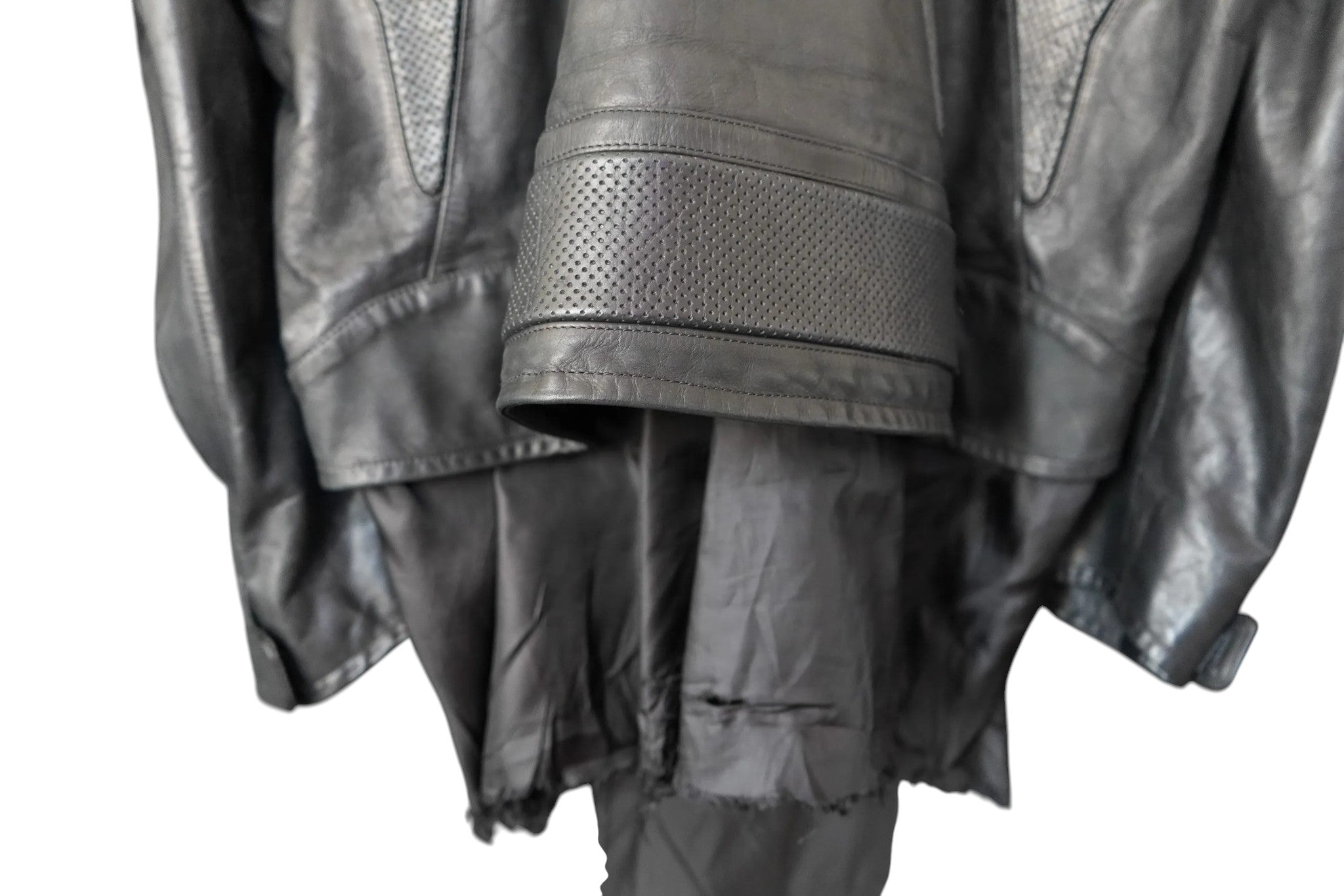 Balenciaga Laminated Bullskin Leather Biker Jacket