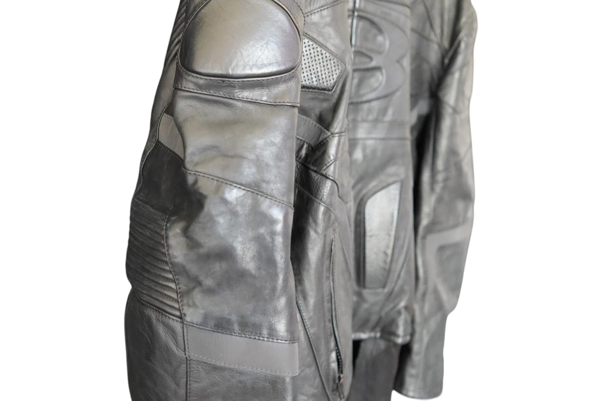 Balenciaga Laminated Bullskin Leather Biker Jacket