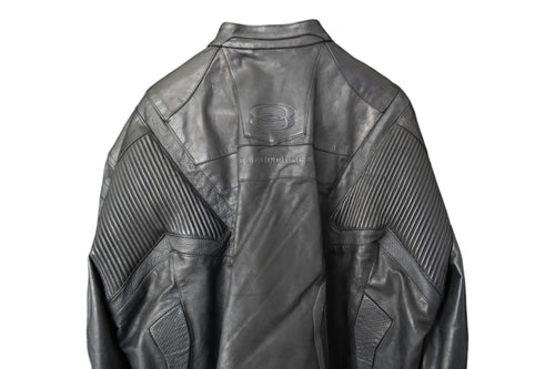Balenciaga Laminated Bullskin Leather Biker Jacket