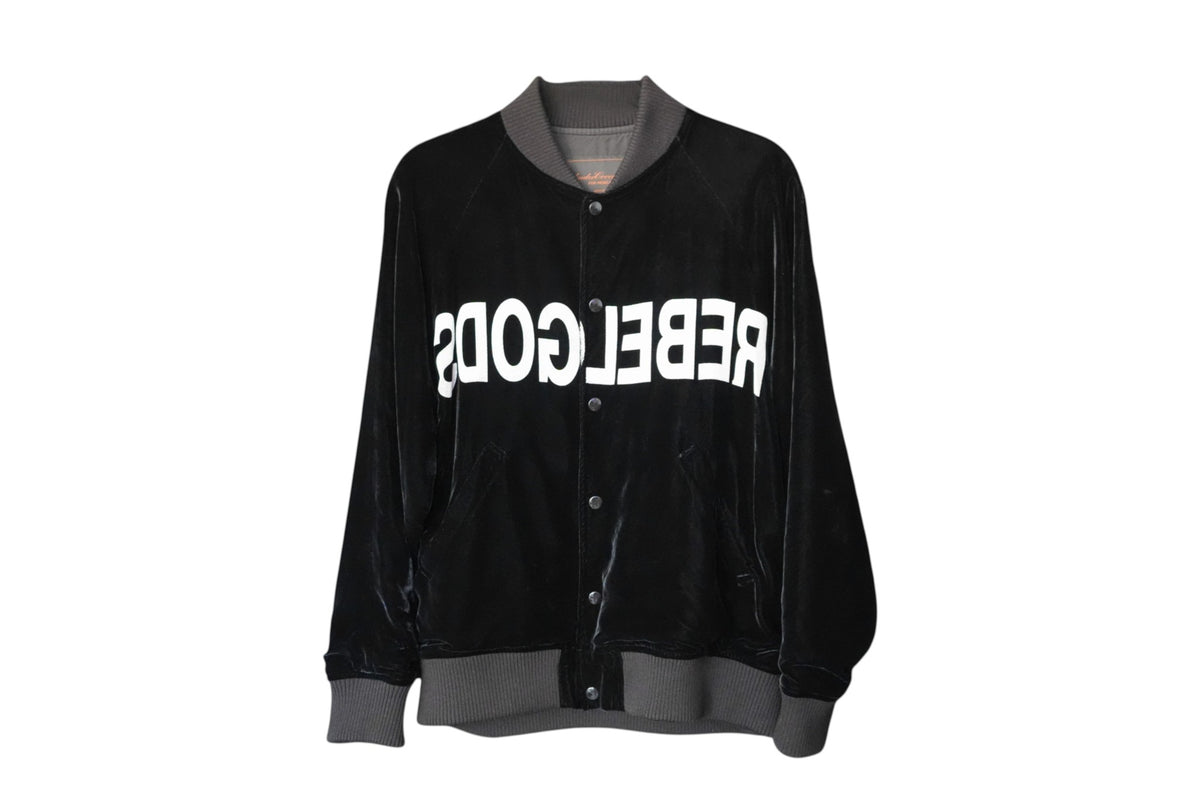 UNDERCOVER AW2002 REBELGODS Velour Bomber Jacket